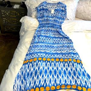 Women’s  BLUE & WHITE MAXI DRESS🔥New! Size MEDIUM